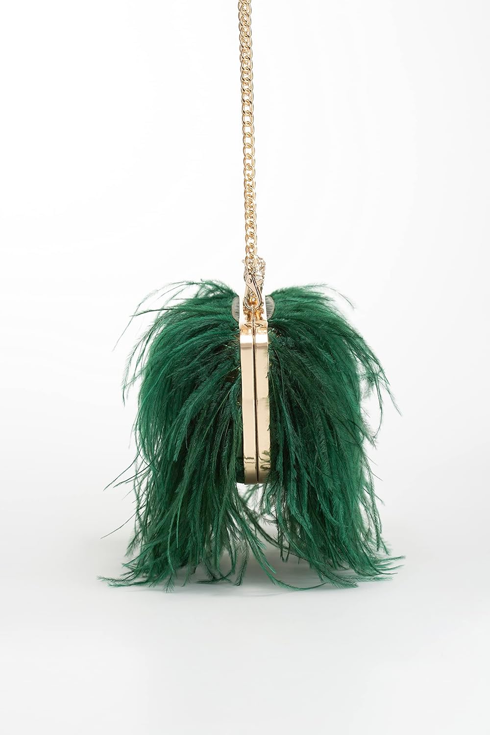 Women Real Natural Ostrich Feather Evening Bags Purses Clutch Vintage Banquet Handbag