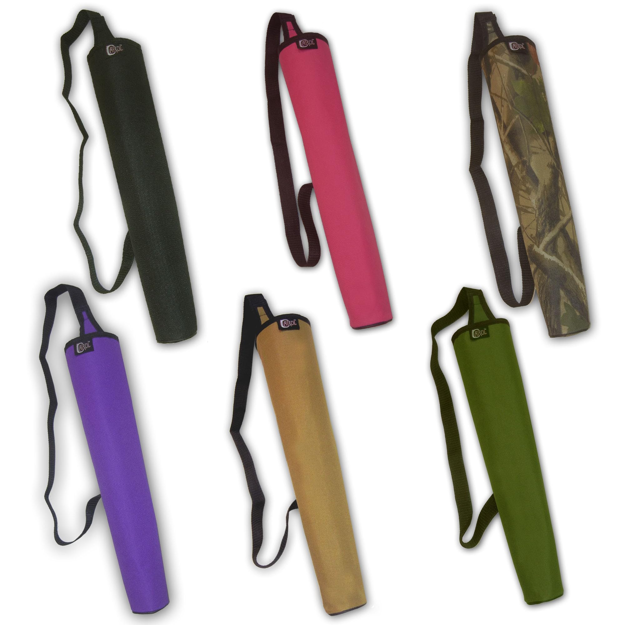 CarolUSA Archery, Hunting, Indoor Outdoor Shooting, Target Practicing, Nylon Fabric Shoulder Back Arrow Quiver, Arrow Holder Bag (Camo)