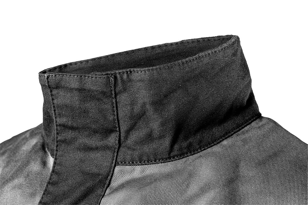 NEO TOOLS HD Slim Sweat de travail pour homme, gris, 60 % coton, 37 % polyester, 3 % élasthanne, coupe haute, près du corps, tissu Oxford, poches, coudes profilés, réfléchissant