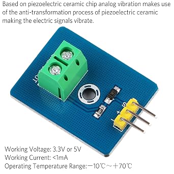 MakerHawk 4pcs Analog Ceramic Piezo Vibration Sensor Module 3.3V/5V for Arduino DIY Kit