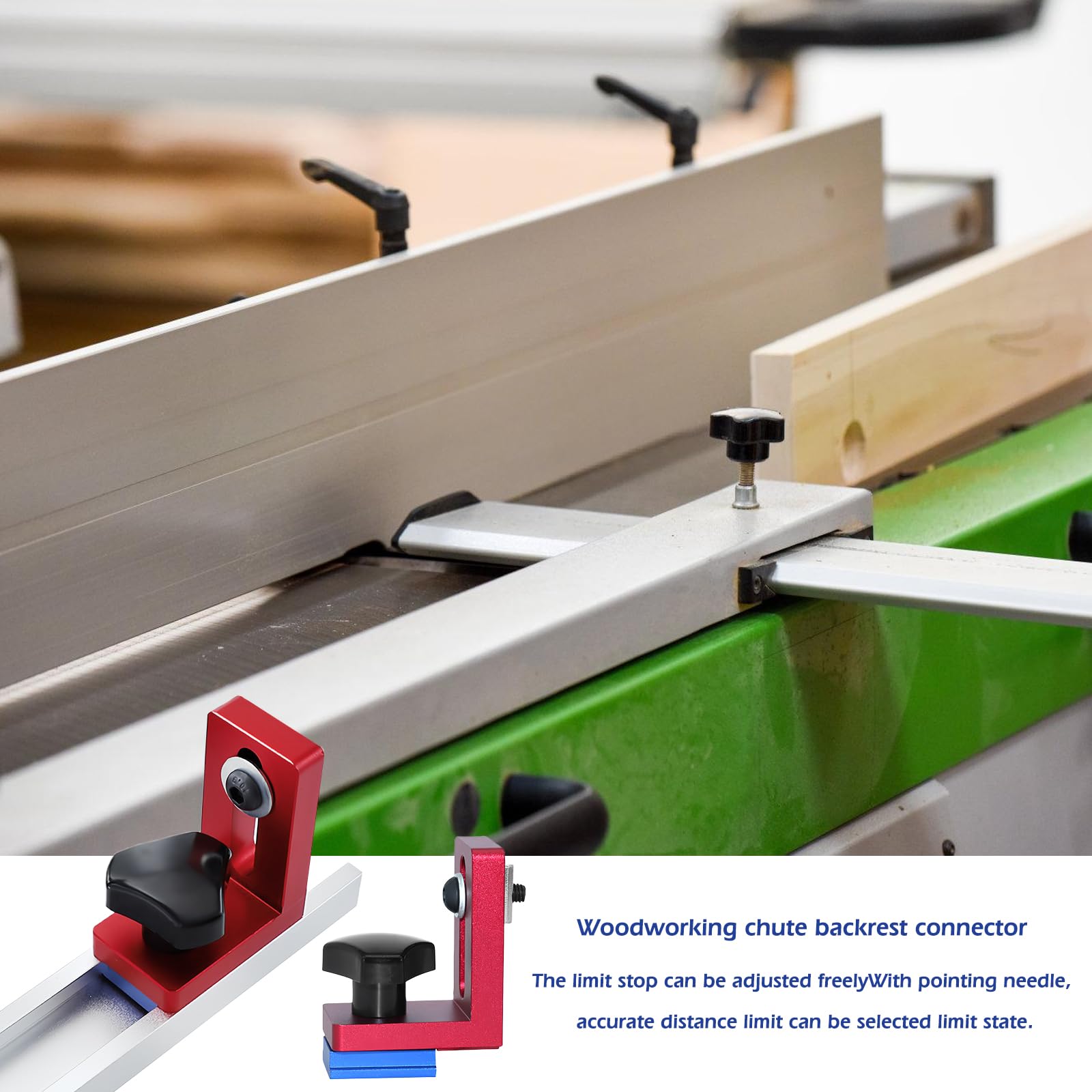 Arrêts de rail en T pour travail du bois Dispositifs d'arrêt de type Mitre Track Stop Butées coulissantes pour travail du bois Connecteur de rail en T en alliage d'aluminium Outils manuels