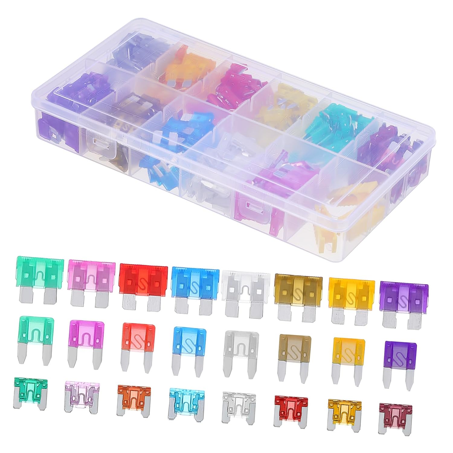 ABOOFAN 330 Pcs Micro Fuses Assortment Kit for Automotive Compact Durable Car Fuses for Easy Replacement for Rv Truck Motorcycle and Boat Maintenance