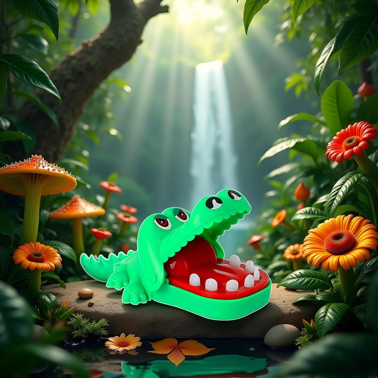 Green Crocodile Teeth Home Ornament, Crocodile Biting Finger Dentist Games Funny Ornament - Image 4