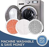 Vista 4 de Paquete de 6 almohadillas de repuesto para trapeador de piso duro Bissell Spinwave 2124, 2039A, 2307, 23157, 20391, 20399