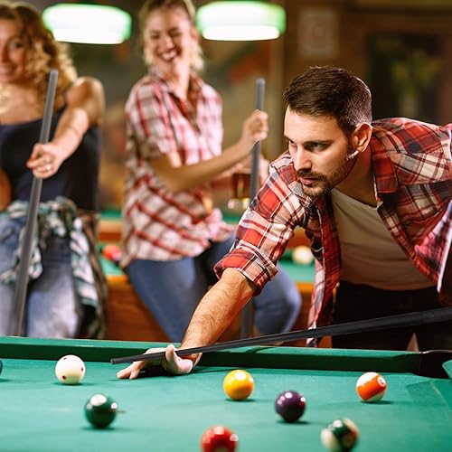 Miniatura 9 de Taco de piscina de fibra de carbono, 0.488 in, punta de 8 capas, baja desviación, palos de piscina profesionales para adultos con eje cónico