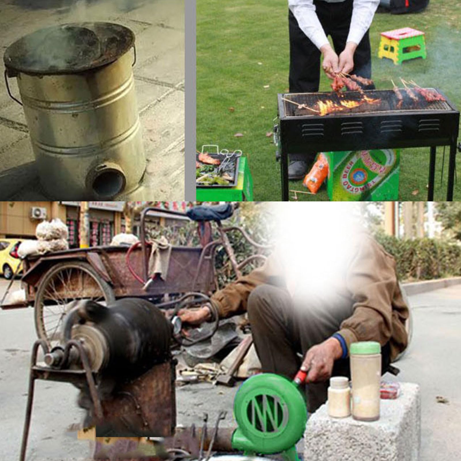 Soplador portátil de 120 W, herramienta de manivela de mano utilizada para soplador de aire al aire libre, engranaje de hierro, arrancador manual de parrilla