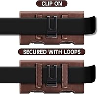 Vista 6 de BECPLT Funda para Galaxy S25 Ultra S24+S23 Ultra Funda de cuero para teléfono celular Soporte para cinturón Clip Funda Funda Marrón