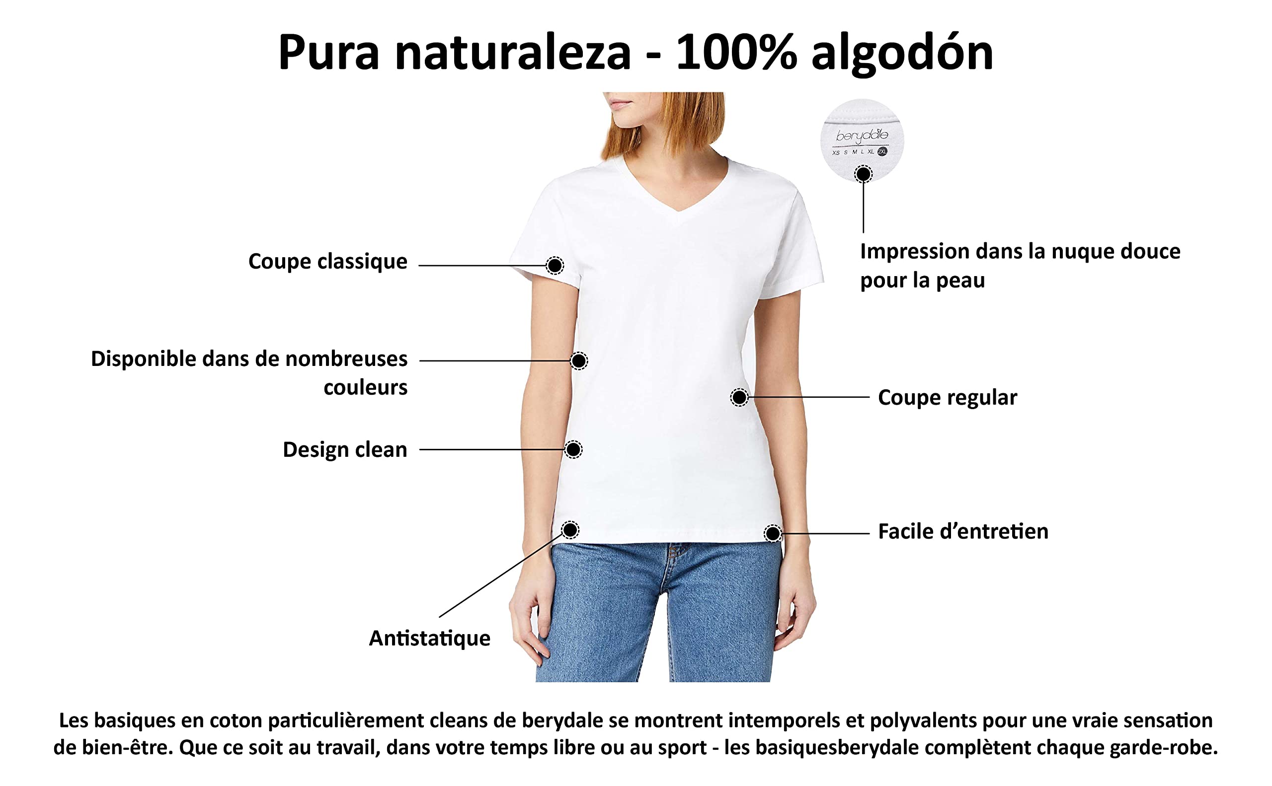 Berydale Bd158 T-Shirt Femme (Lot de 5)