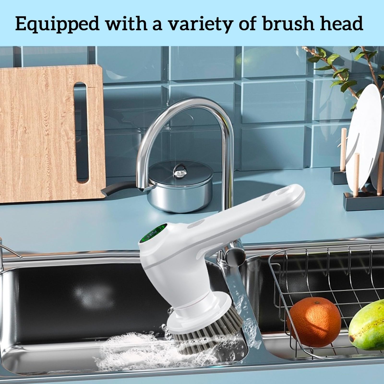 Cepillo De Limpieza Eléctrico, Fregadora Giratoria De Mano For Limpieza Del Hogar Con Rendimiento Impermeable IPX7, Fregadoras Eléctricas Inalámbricas Multiusos For Limpieza De Baños, Baños, Cocinas