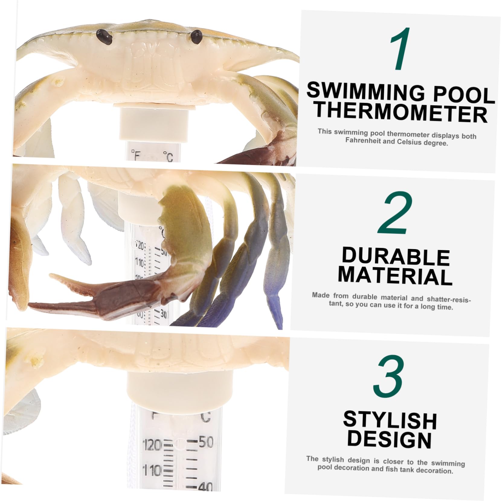 TOPBATHY 5 Pièces Thermomètre De Piscine Thermomètre À Eau Flottant Mesureur De Température De Piscine De Bain À Remous Jauge De Température D'Eau Jauge D'Eau De e