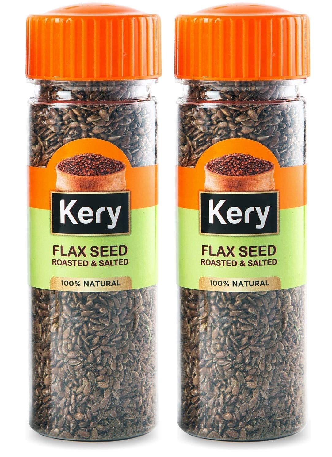Kery Flax Seeds Roasted & Salted Alsi, 2 Bottles, 220g ( Omega-3, Dietary Fiber, )_Packing May Vary