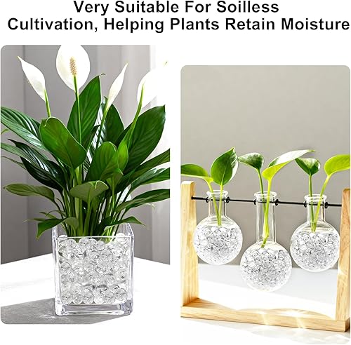 Miniatura 5 de FALAMON 50,000 cuentas de gel de agua transparente para relleno de jarrón, decoración de Navidad, centro de mesa de boda, velas flotantes,