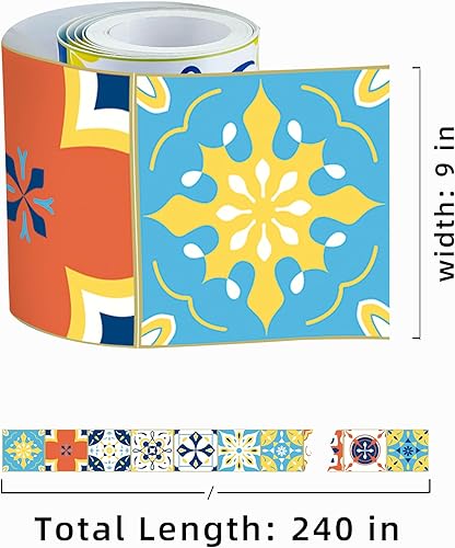 Vista 54 de FLFK Calcomanías de pared para despegar y pegar, para habitación de los niños, calcomanías de peces bajo el mar, 4 x 240 pulgadas (azul)