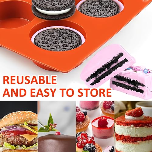 Miniatura 4 de Molde de silicona de 3 piezas, molde de silicona para chocolate, molde de silicona para hornear de 6 cavidades, molde de silicona antiadherente para