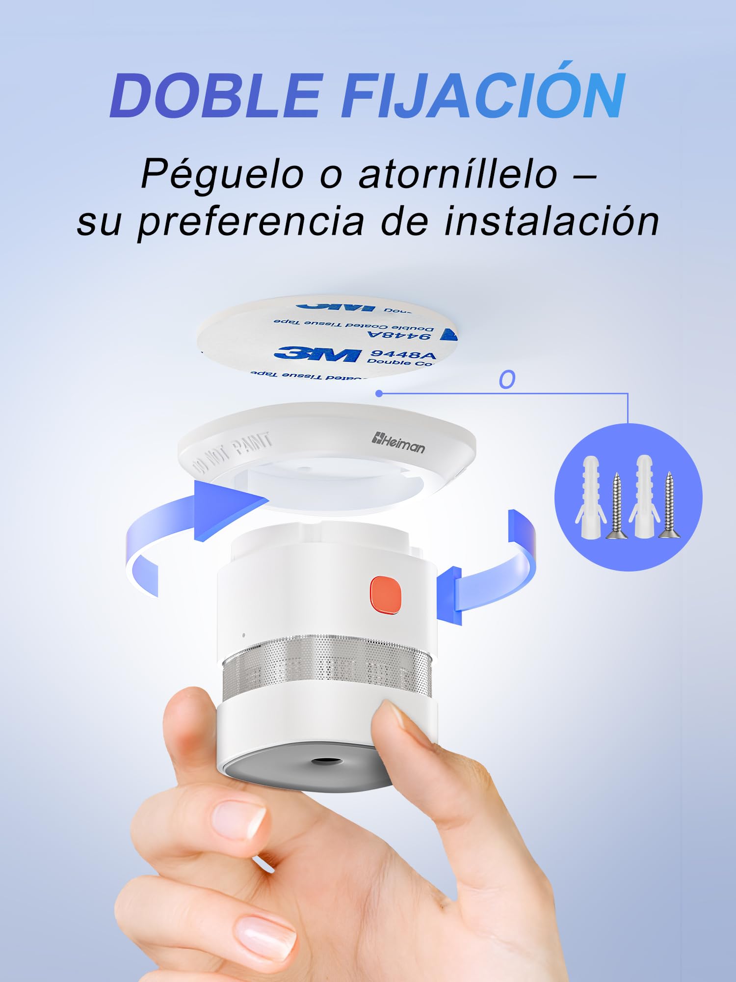 Heiman Detector de Humo Mini Fotoelectrico, Batería Reemplazable de 10 Años, Certificaciones CE/DBI/UKCA, Premio Reddot, Alarma de Incendios Independiente para Hogar - Compacto y Fiable (5 Unidad)
