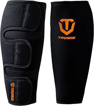 TAVIEW Weightlifting Deadlift Shin Guards, Calf Support Brace 5mm Thick Neoprene for EasyWear Deadlift Shin Guards,Training Pants and Tights, Ultimate Shin Protection