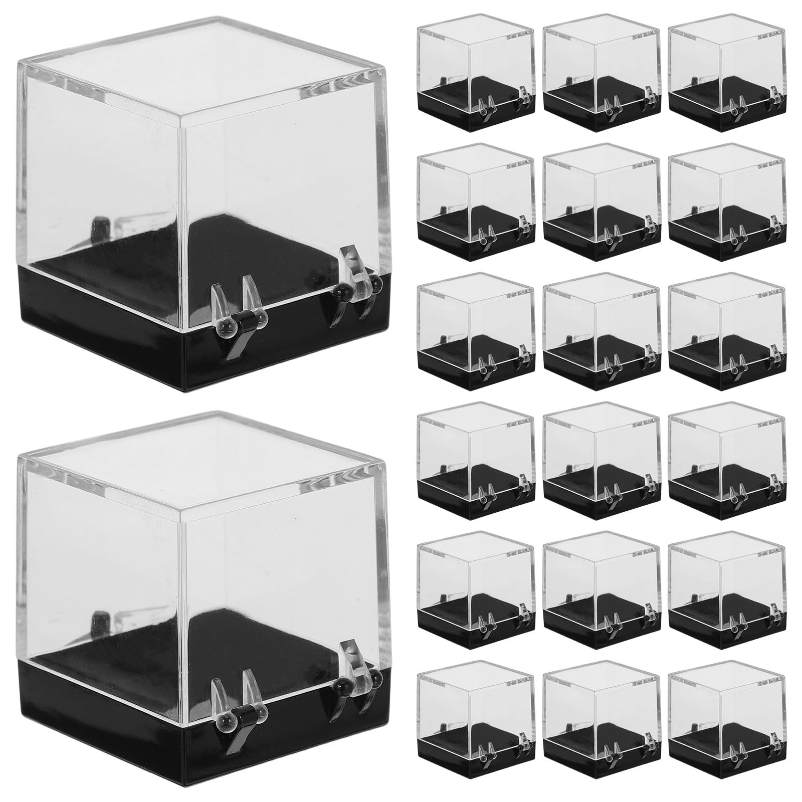 24stücke Teiliges Mineralien Display Box Transparent Klare Aufbewahrungsbox für Edelsteine Kristalle Sammlervitrine Mineralien Steine Sammelbox für Zuhause Büro