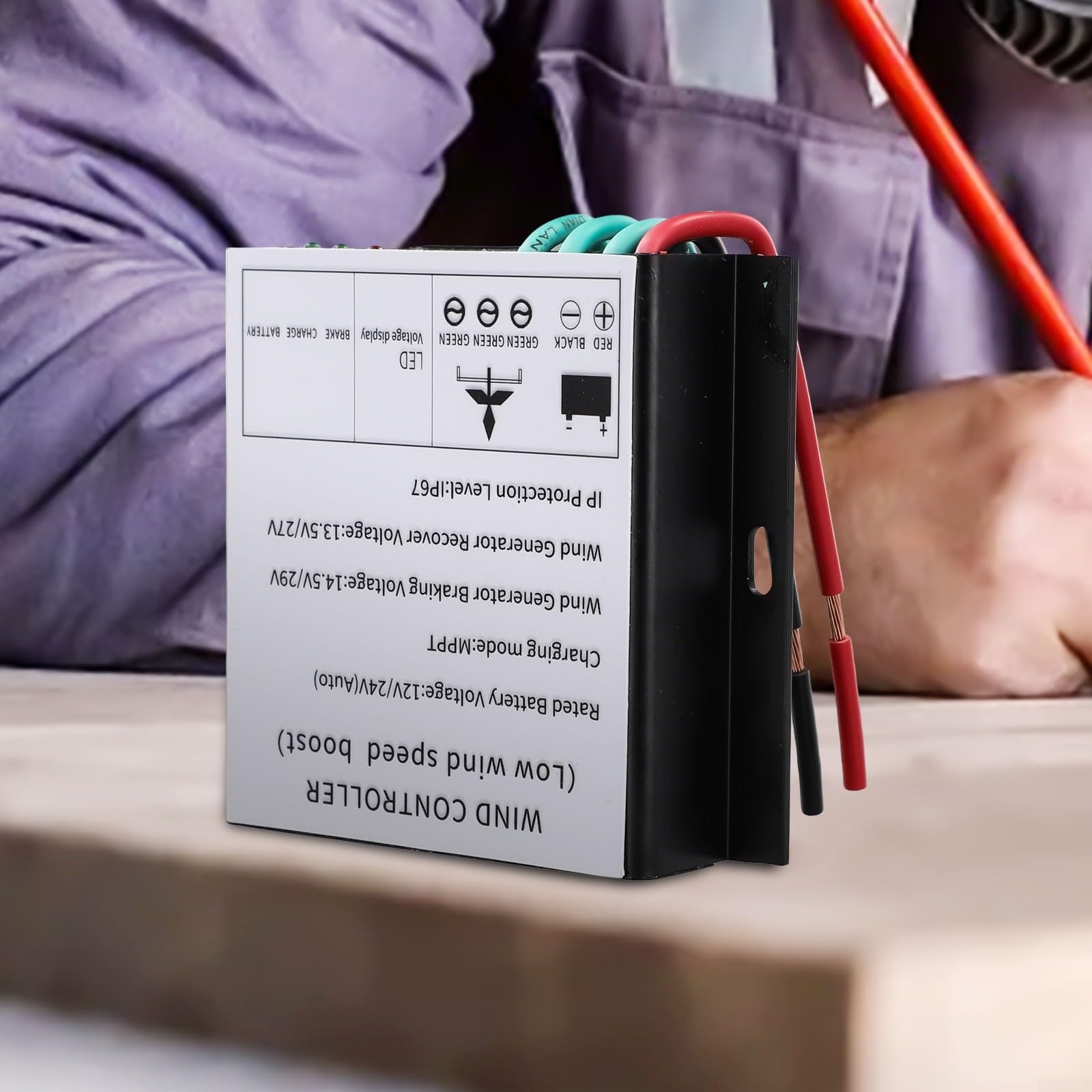 Windturbinen-Controller 500/800W MPPT mit Überladungsschutz IP67 für 12V/24V Systeme, Generatoren, robuster Einsatz im Außenbereich(500w)