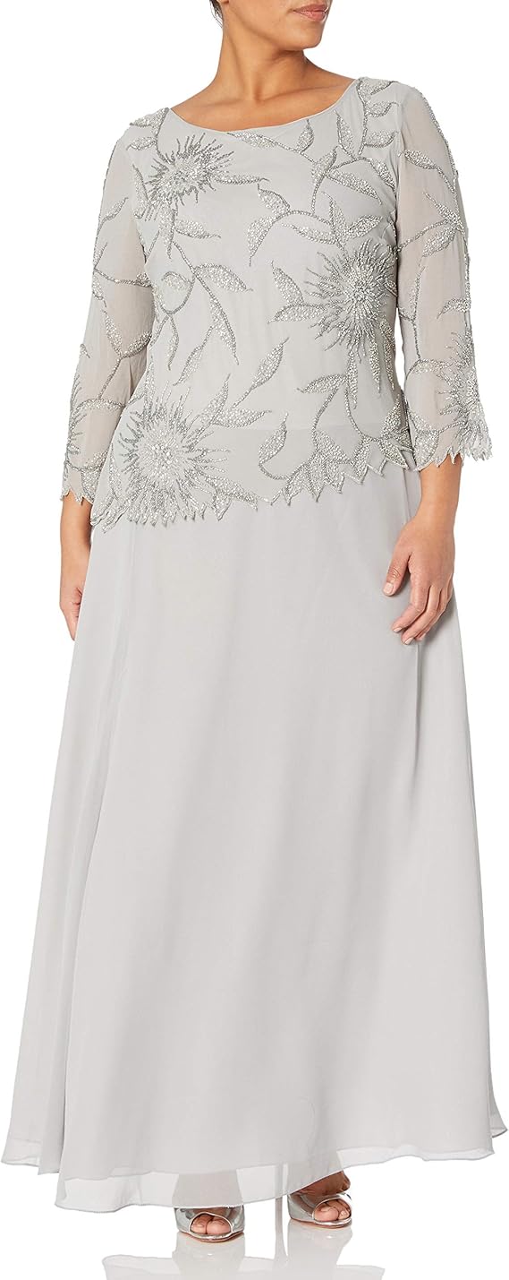 silver plus size gowns