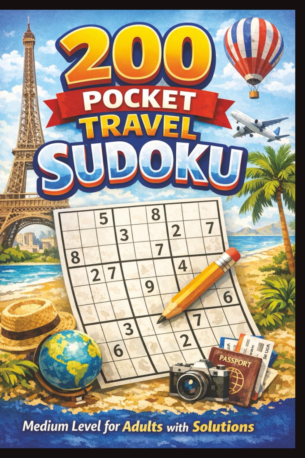 200 Pocket Travel Sudoku: Medium level Challenging Sudoku Puzzles for Brain Training and Travel Fun