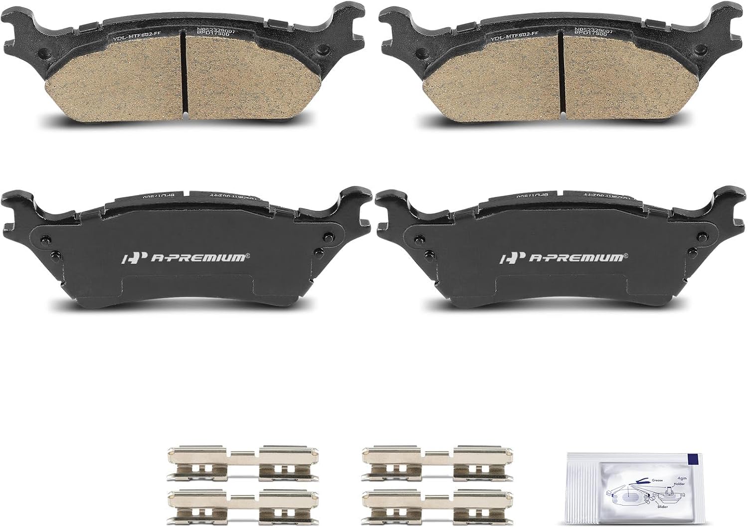 A-Premium Rear Ceramic Brake Pads Set Compatible with Ford F-150 F150 2015-2019, Expedition 2018-2021 & Lincoln Navigator 2018-2021, 4-Pack