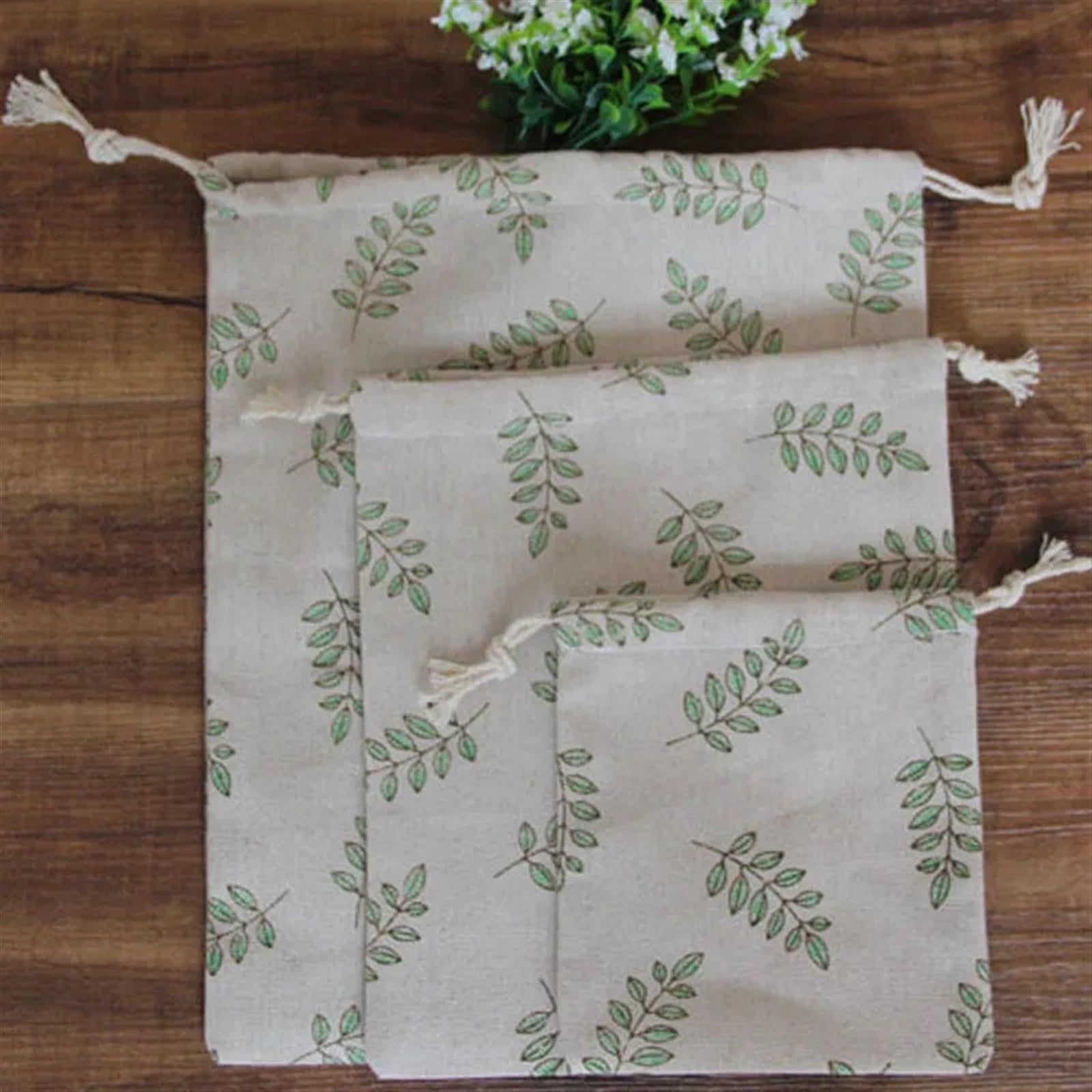 Sachet Toile de Jute Sac en Lin et Coton Olive, 9x12cm, 10x15cm, 13x17cm, Paquet de 50 Pochettes à Bijoux for fête d'anniversaire et Mariage(10x15cm)