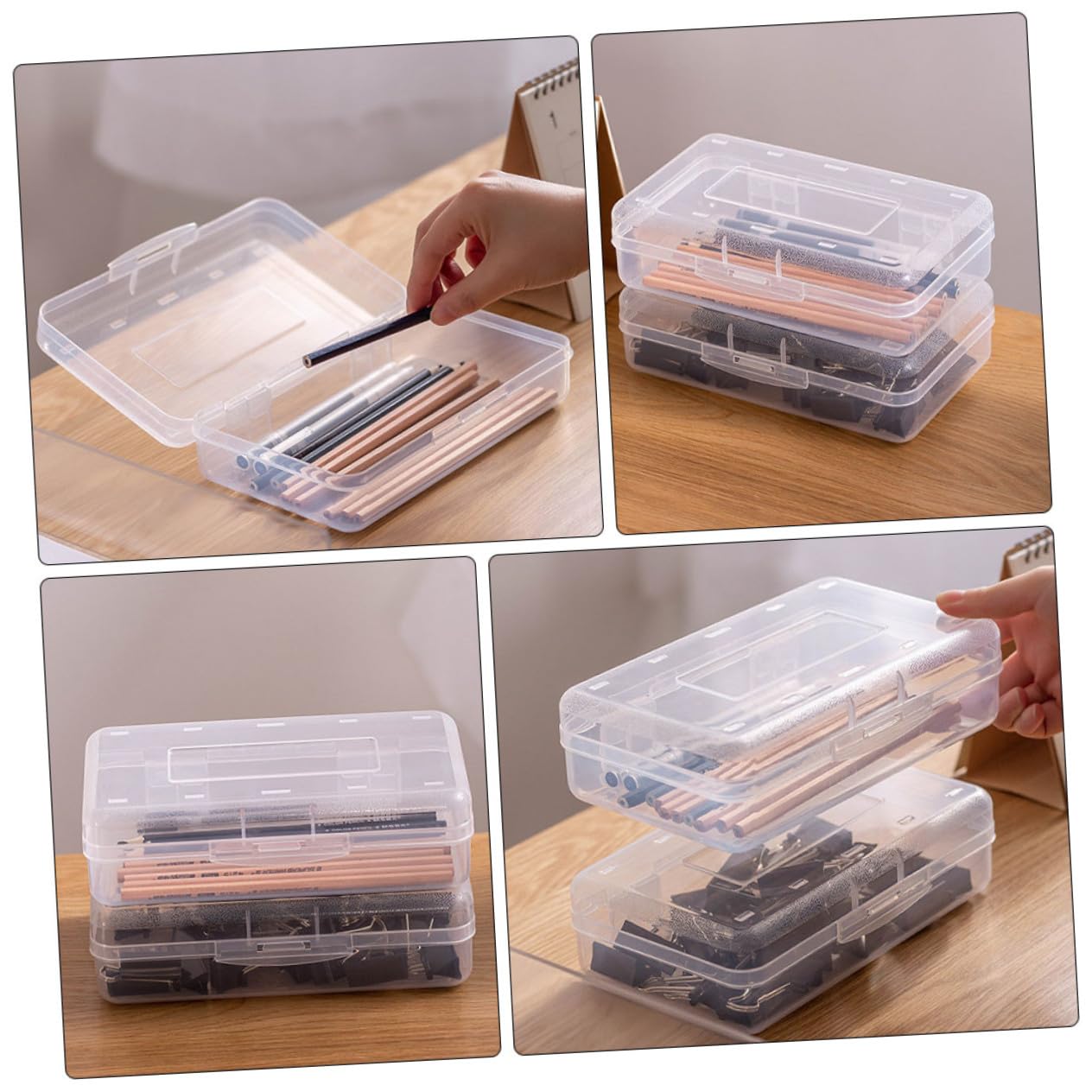 Alipis Astuccio Trasparente in Plastica Pp, Set 6 Pezzi, Organizer Scuola | Contenitore Plastica Trasparente, Scatola Plastica Trasparente, Festival Birra Decor Back To School Party