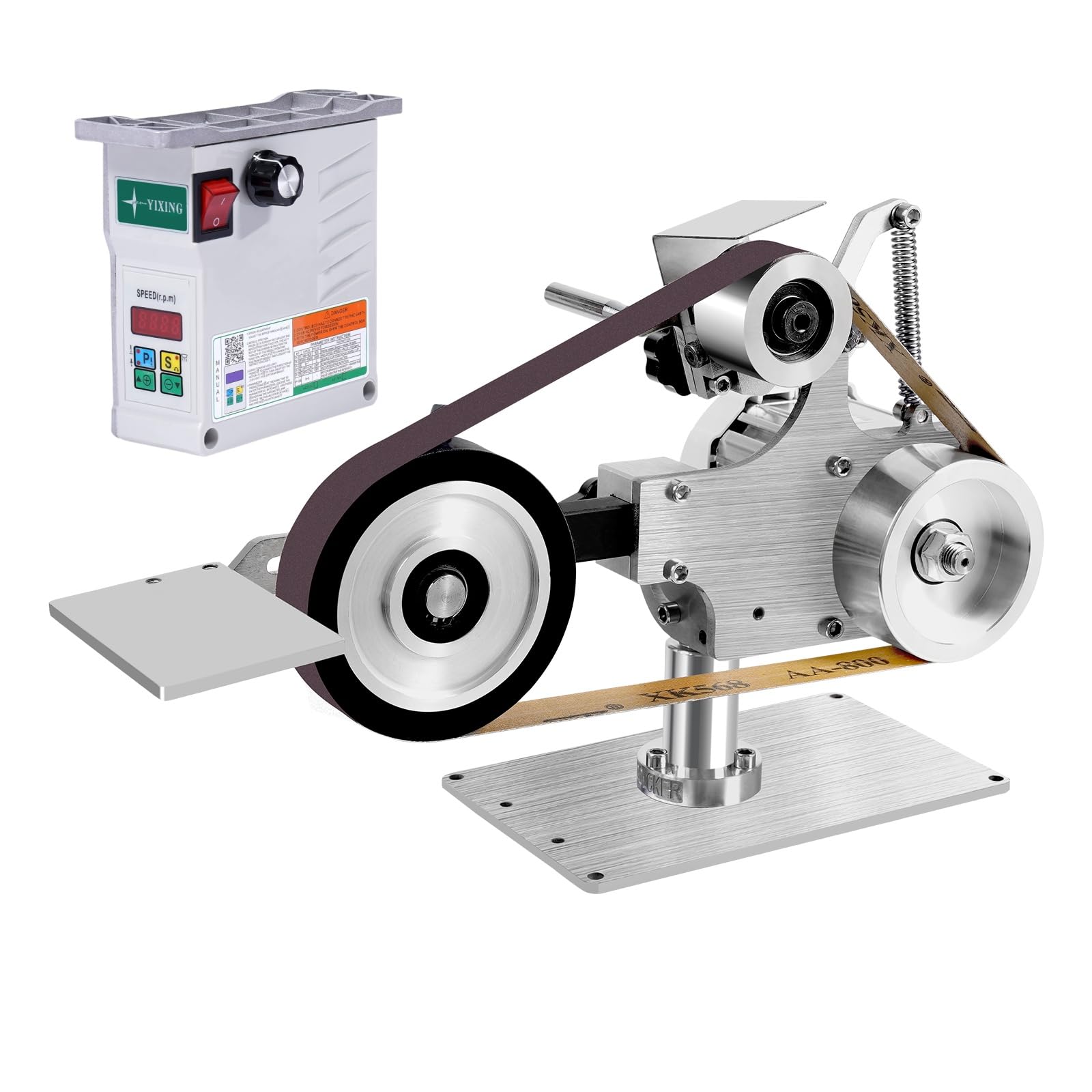 LIAPDG Abrasive Belt Machine, 550W Desktop Grinder For Knife Making Vertical Horizontal Belt Polisher Sharpener 5000Rpm With Brushless Motor Sander