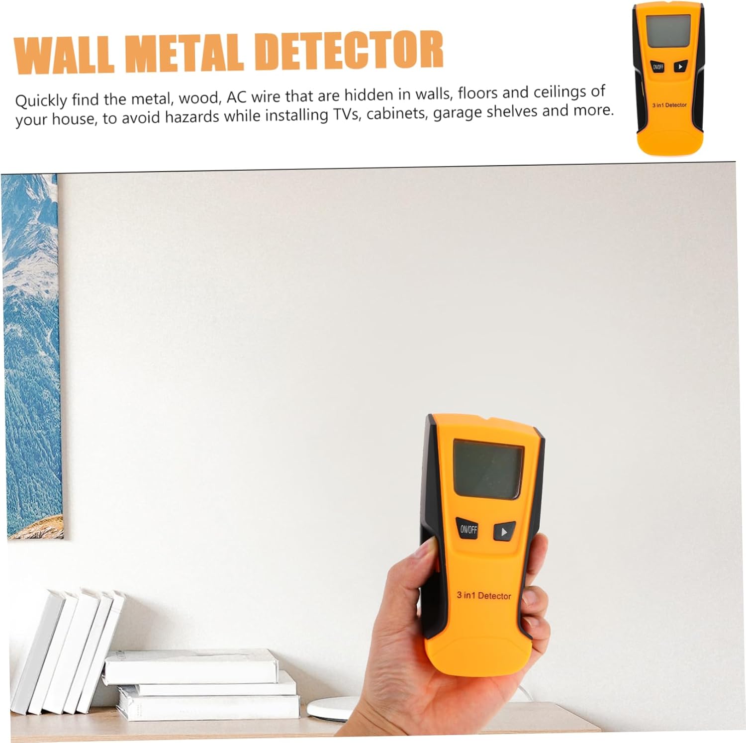 Metal Wall Detector Analog Display Scanner for Metal and Ergonomic Grip for Easy Use No Battery Required for Home Renovation and Projects