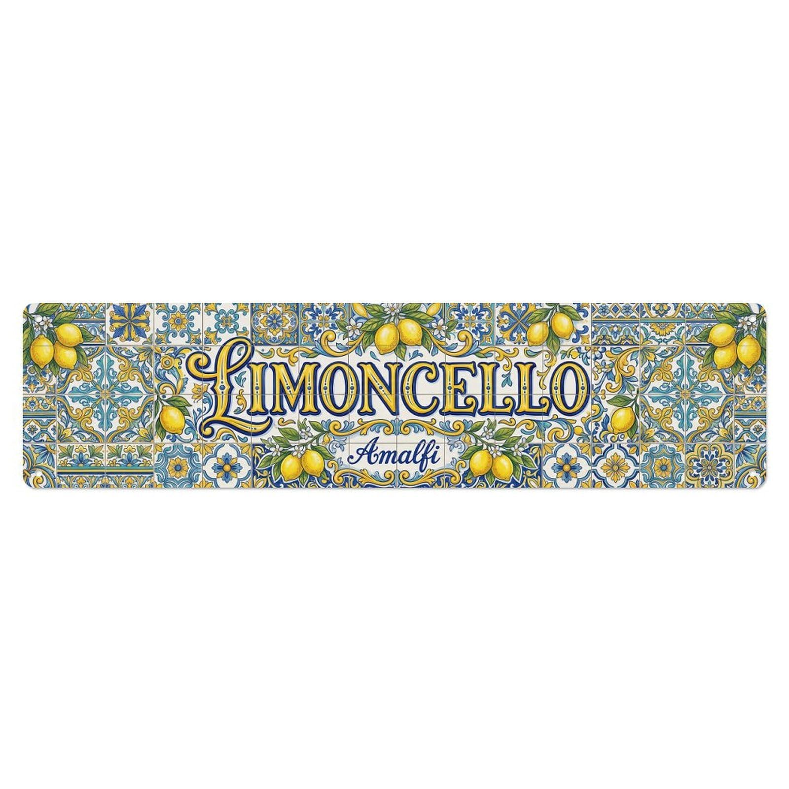 Vintage Limoncello Amalfi Lemon Liqueur Metal Tin Sign Plaque Wall Decor for Cafe, Club, Garden Metal Poster 4x16Inch