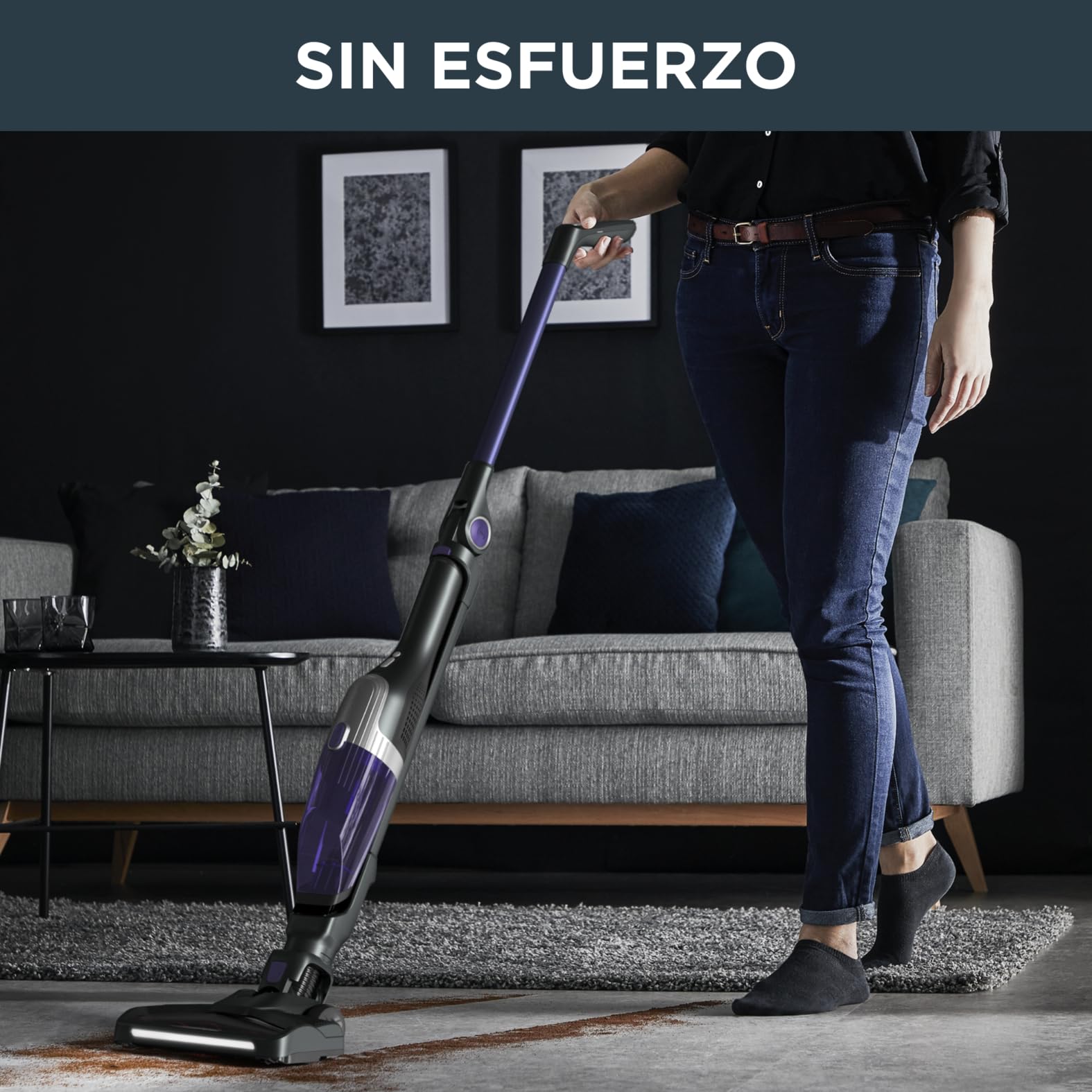 Rowenta X-TREM Compact 2 en 1 - Aspiradora escoba sin cable multisuperficies, aspiradora de mano muy ligera, hasta 60 min, Vision System, hasta el 99% filtrado, apta para personas alérgicas, RH1238