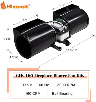 Replacement GFK-160 GFK-160A Fireplace Blower Fan Kit for Heat-N-Glo, Quadra-Fire, Heatilator, Superior Fireplace. GFK-160A Fireplace Blower Fan Kit for Heat N Glo 6000CLX, SL-750TR, Quadra-Fire 7100.