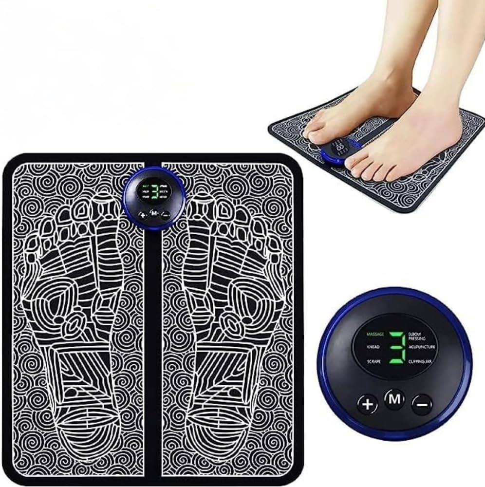 3 in 1 EMS Foot Massager Pad with 8 Modes & 19 Intensity Levels, Portable Electric Muscle Stimulator Mat for Foot Relief, Home Office Use online 24 HRS