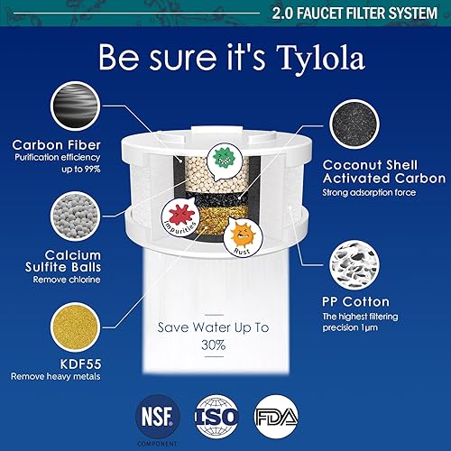 Miniatura 2 de Filtro de agua de larga duración para grifo de lavabo de baño. Elimina el 99% de los metales pesados de cloro. Suavizante de agua dura. Purificador