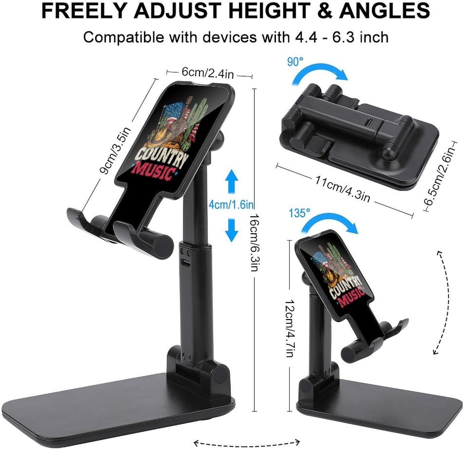 U.S.A. Country Music Cell Phone Stand for Desk Phone Holder Mount image 2