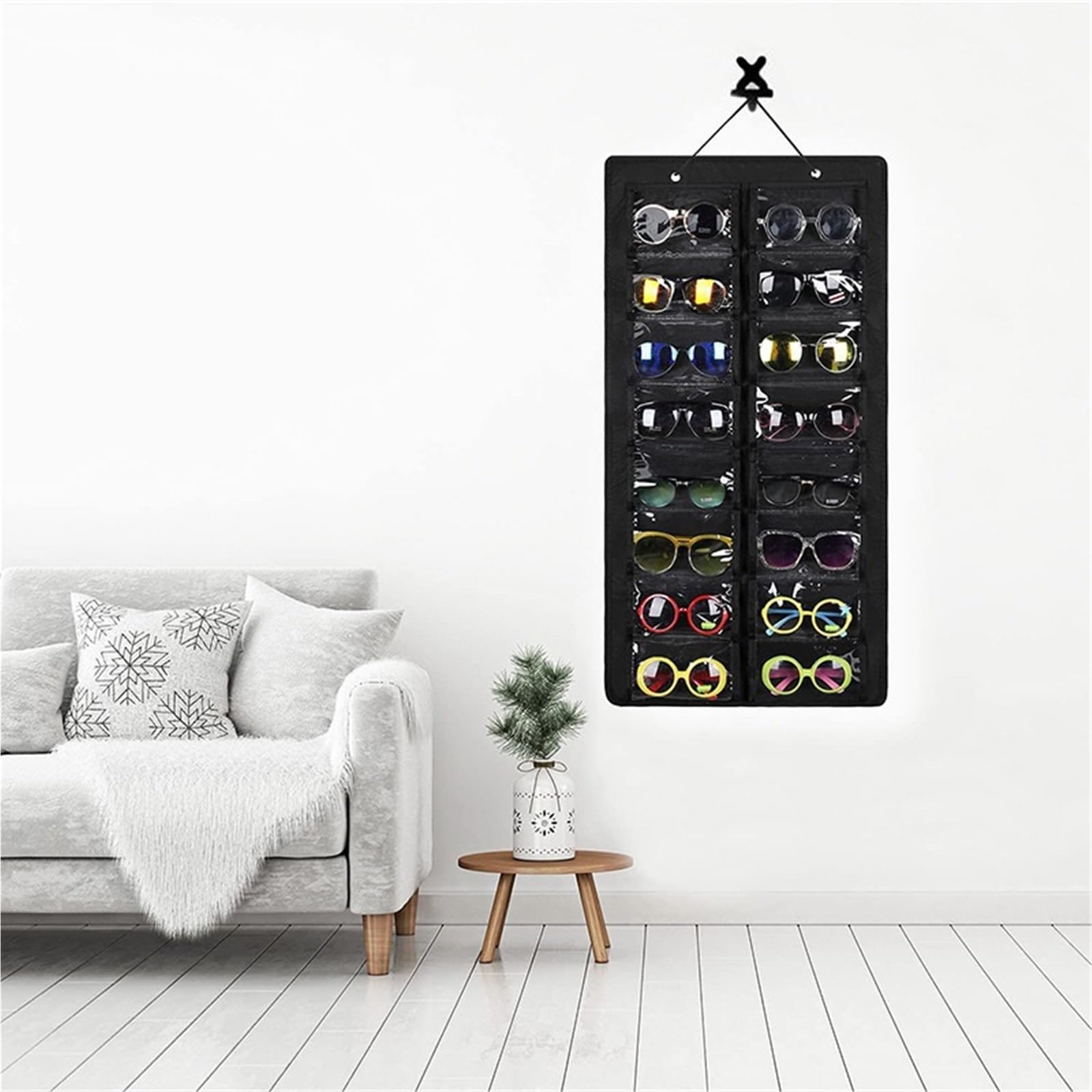 Porta Occhiali per Casa Portaocchiali da Sole da Appendere alla Parete, Portaocchiali da Sole for La Casa Organizer Occhiali da Sole(Black)