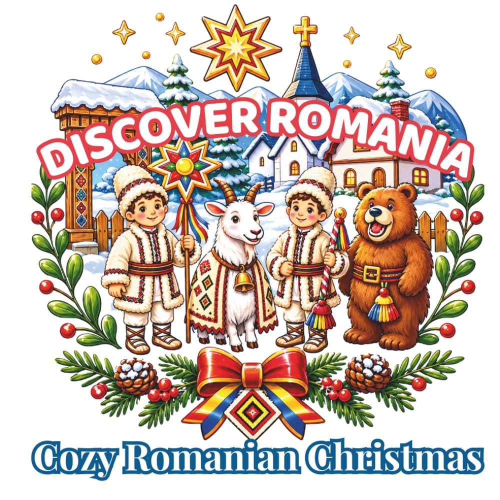 Discover Romania: Cozy Romanian Christmas: 48 Relaxing Coloring Pages Featuring Traditional Carolers, Snowy Villages, Folk Customs, Winter Traditions, ... (Discover Romania Coloring Collection)