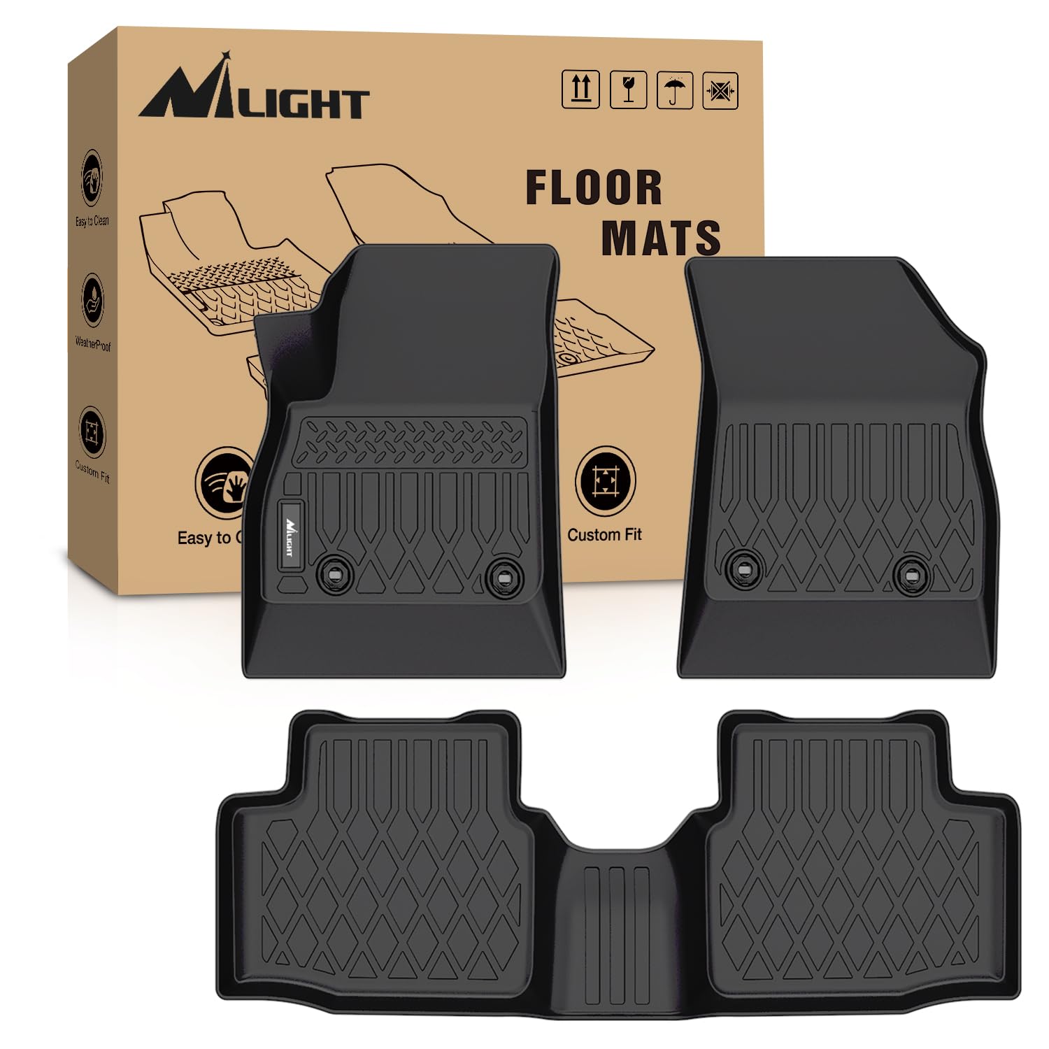 Photo 1 of Nilight TPE Floor Mats for Chevy Cruze 2016 2017 2018 2019 2020,All Weather Custom Fit Heavy Duty Floor Liners