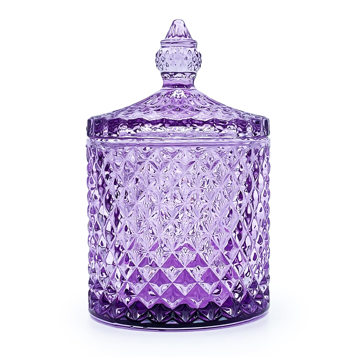 YILUSHENGHUA Colorful Glass Jar With Lid,Trinket Dish,Candy Cookie Jars,Buffet Biscuit Containers Food Storage,Decorative Jar(PInk Purple)