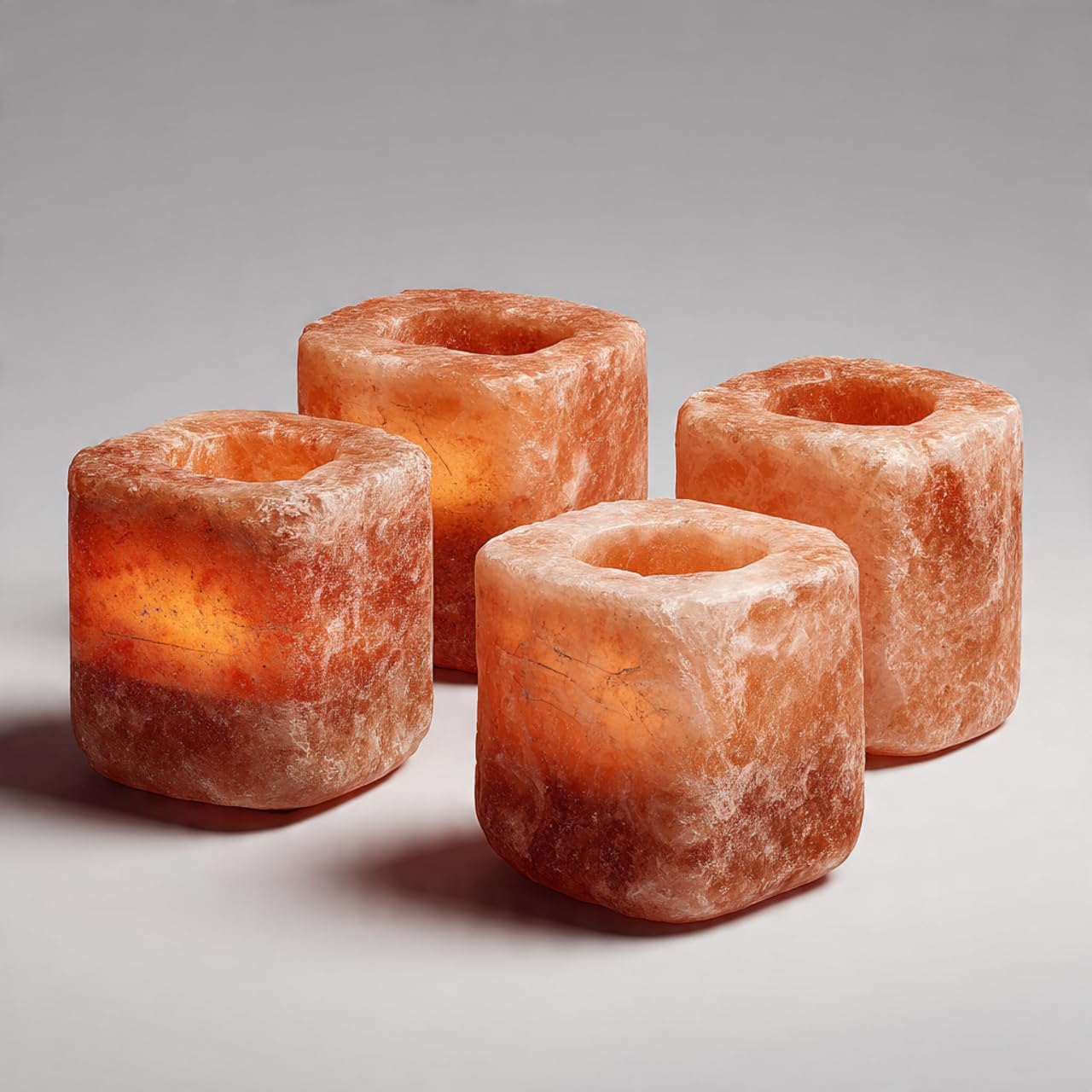 Salt Candle Holder Tea light holder Original Himalayan Salt By Natural Krafts ® 4 Pieces Pack from Punjab, Pakistan