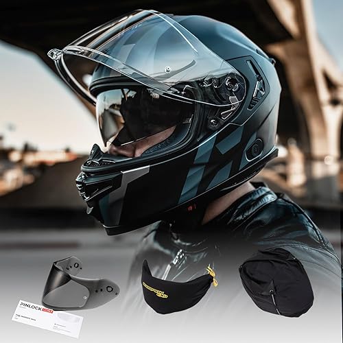 Miniatura 5 de ScorpionEXO Eclipse Casco de motocicleta de cara completa con escudo listo para Pinlock, bolsillos para altavoces listos para Bluetooth, serie Apex