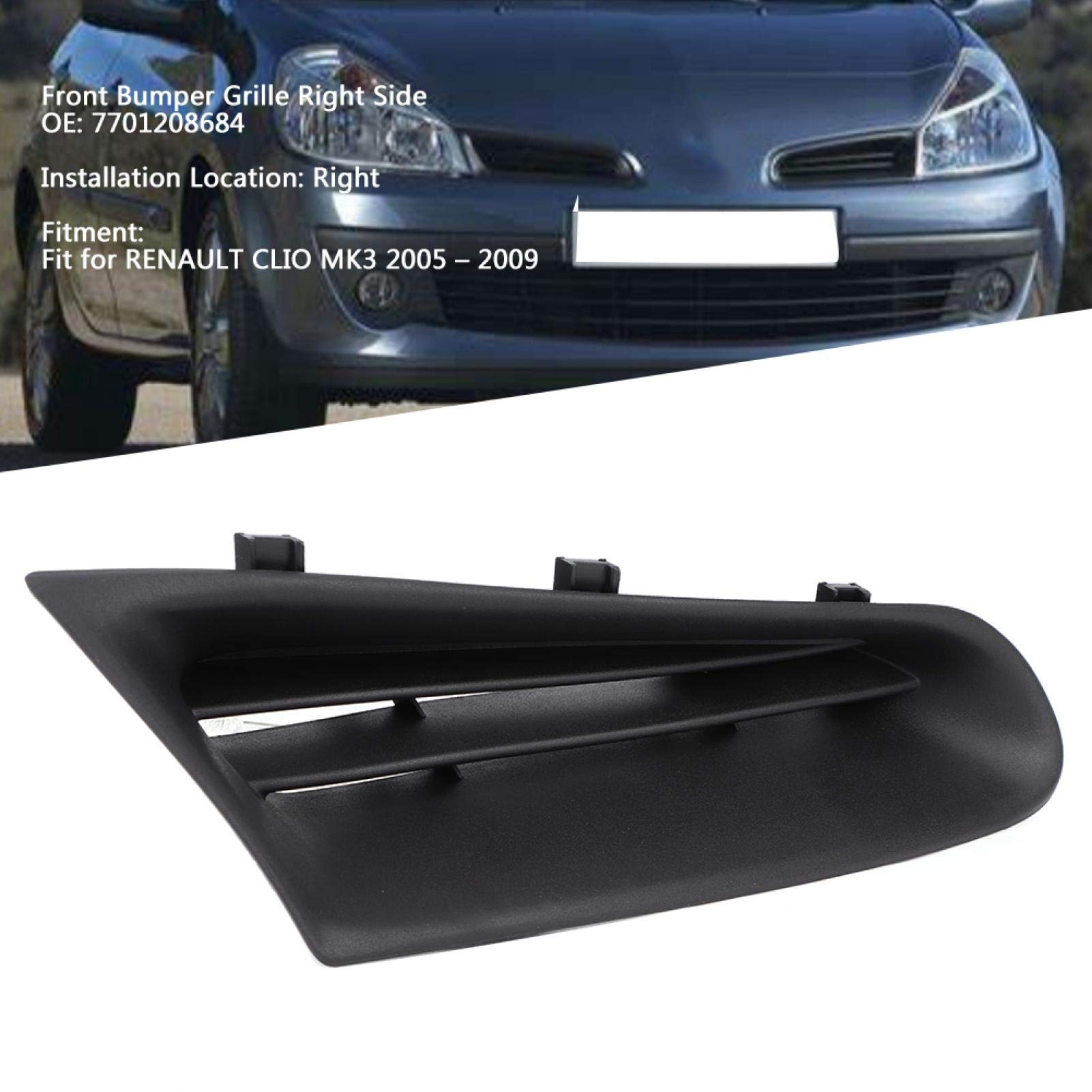 Griglia del paraurti anteriore Griglia di copertura Pannello di protezione Strisce lato destro 7701208684 Adatto per MK3 2005-2009
