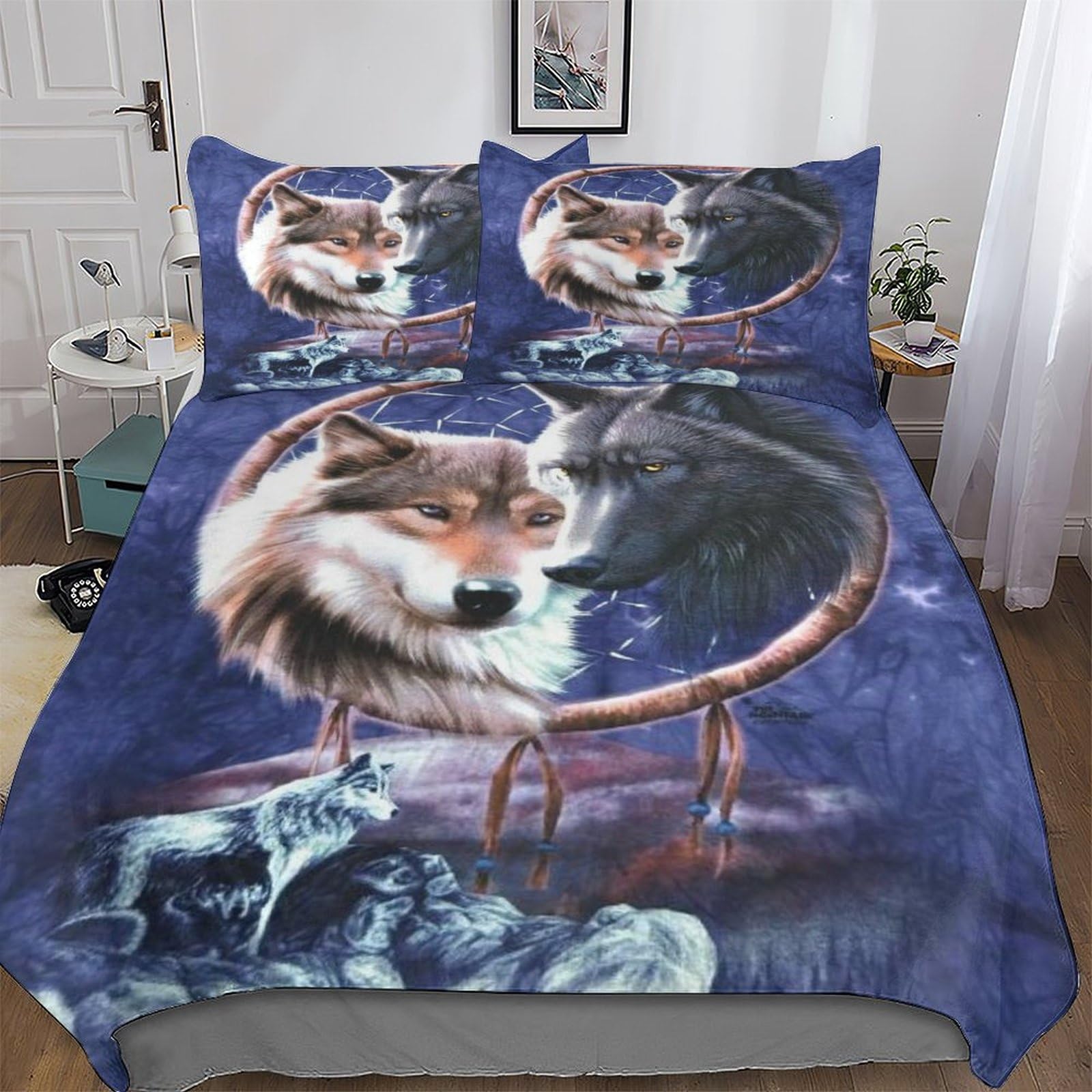 Housse de couette loup style chalet pour transformer l'ambiance de votre chambre