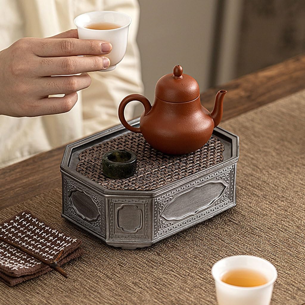 Bandeja de té Kung Fu estilo chino, almacenamiento de agua para el hogar, bandeja de té seco, pequeña, retro, para el hogar, oficina, bar