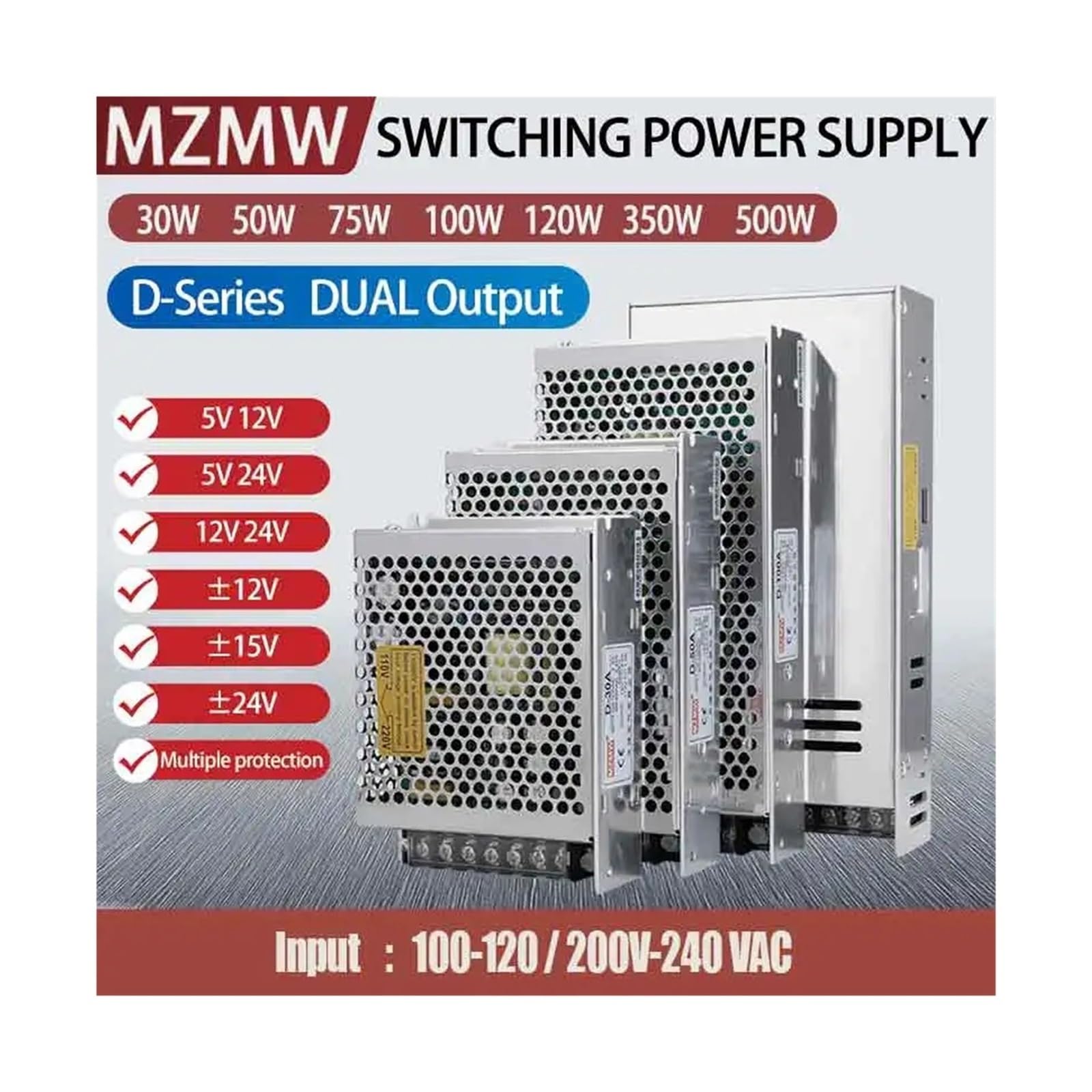 Moc wyjściowa w tym samym czasie (12 V -12 v-75 W)