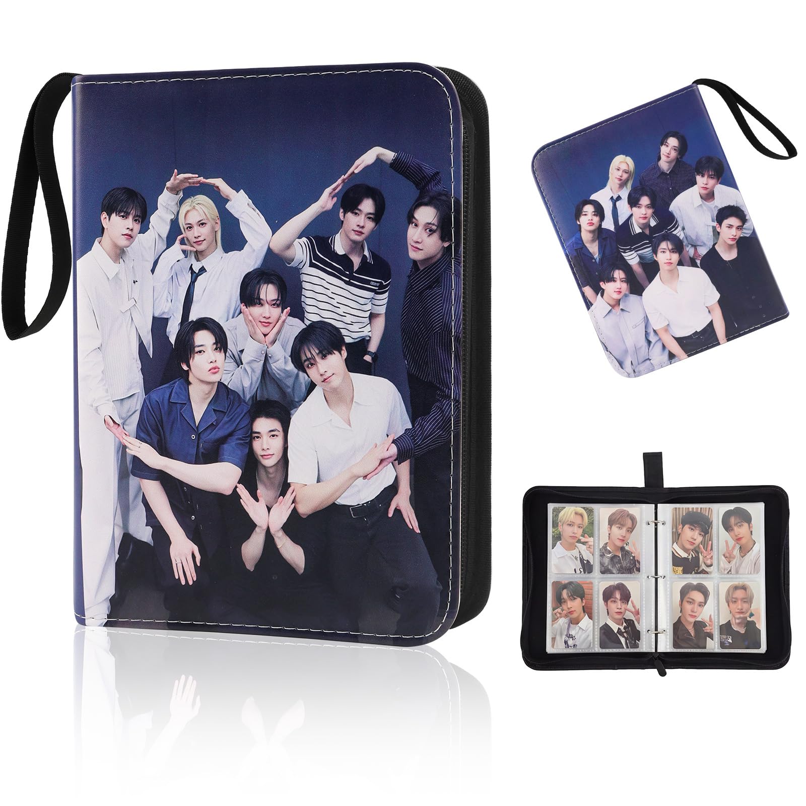 StrayK Photocard Binder 400 Pockets, PU Photocard Holder, Card Binder with 4 Pockets, Total 50 Pages, Idol Photo Album for Fans, Boys and Girls — image 1
