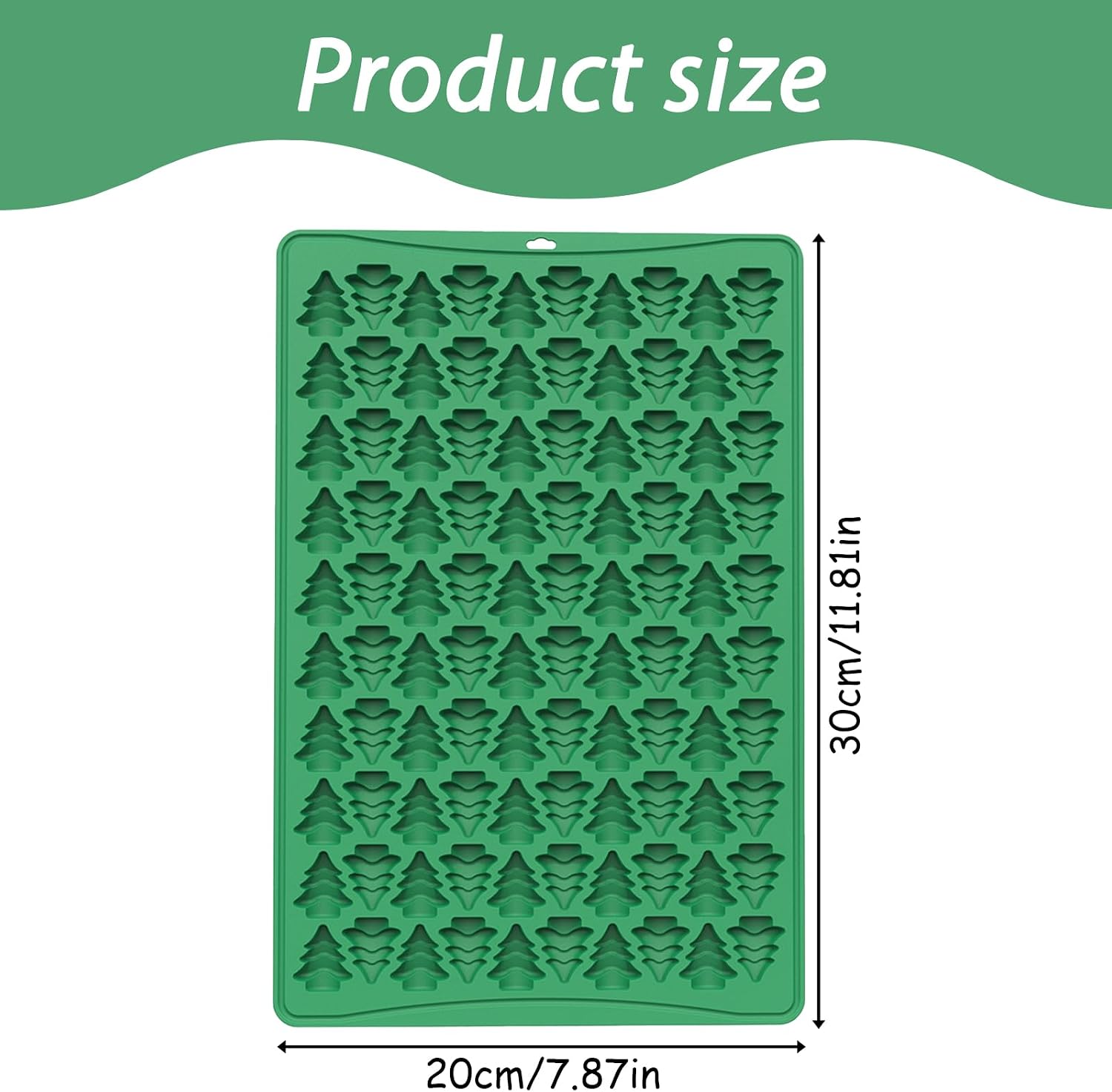 Christmas Tree Silicone Candy Mold, 100-Cavity, 30x20 cm | Chocolate & Gummy Use, Non-Stick Surface, Easy Demold, Holiday Baking, Food-Grade Silicone