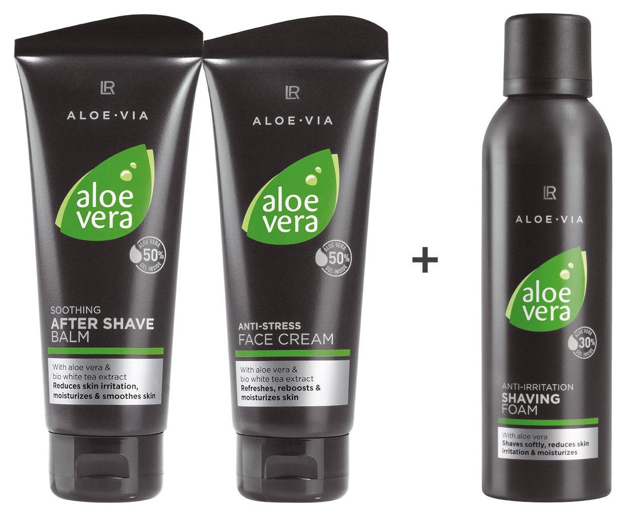 LR Aloe Vera After Shave Balsam (20421, 100 ml) + Anti-Stress Creme (20422, 100 ml) + GRATIS Hautberuhigender Rasierschaum (20420, 200 ml)