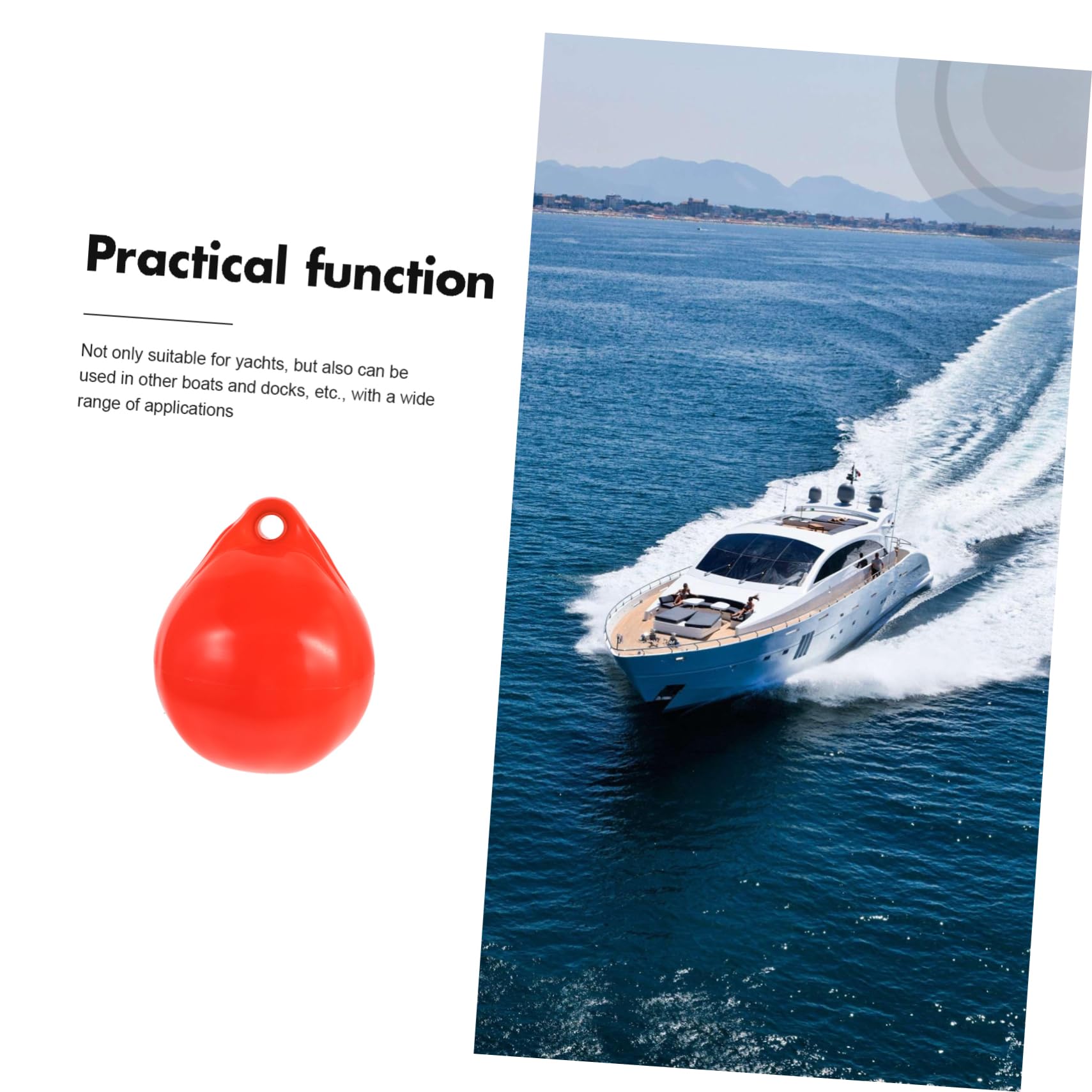 BESPORTBLE Paracolpi Gonfiabile per Yacht e Barca, in PVC Arancia, Leggero e Resistente ai Raggi UV, per Attracco al Pontile