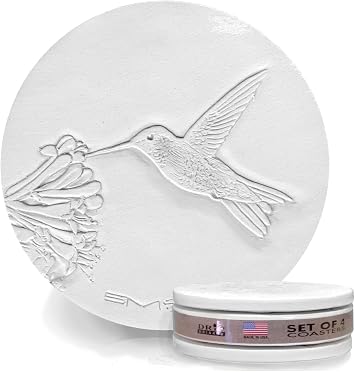 Hummingbird Absorbent Drink Coaster Set - Handmade by McCarter Coasters - 4.25 inch 4pc - Made in USA